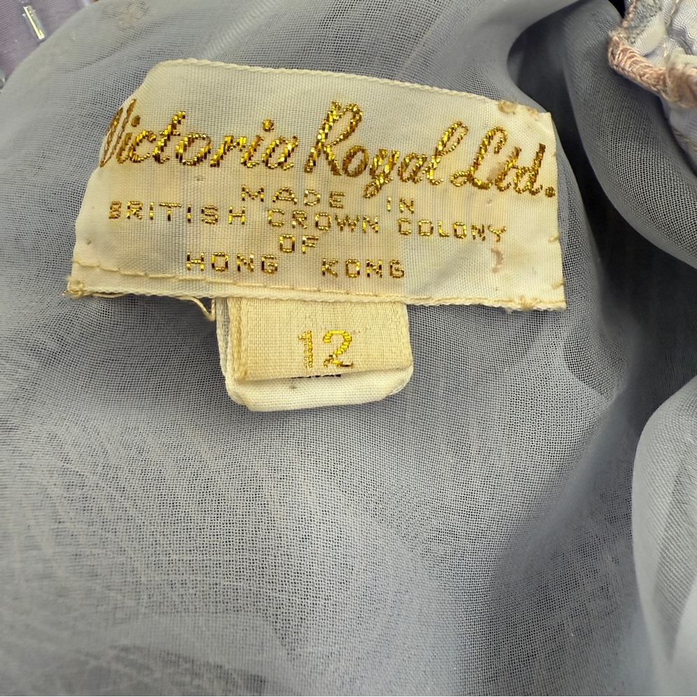 RARE VINTAGE 1960s VICTORIA ROYAL LTD.  silk organza beaded evening GOWN - Picture 14 of 16
